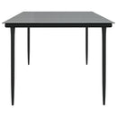 vidaXL fekete acél és edzett üveg kerti étkezőasztal 200 x 100 x 74 cm