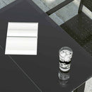 vidaXL fekete acél és edzett üveg kerti étkezőasztal 160x80x74cm