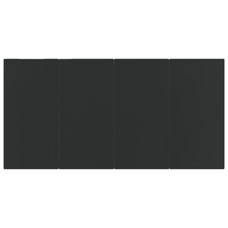 vidaXL fekete acél és edzett üveg kerti étkezőasztal 160x80x74cm