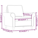 vidaXL világosszürke szövet kanapéfotel 60 cm