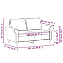 vidaXL kétszemélyes világosszürke szövetkanapé 120 cm