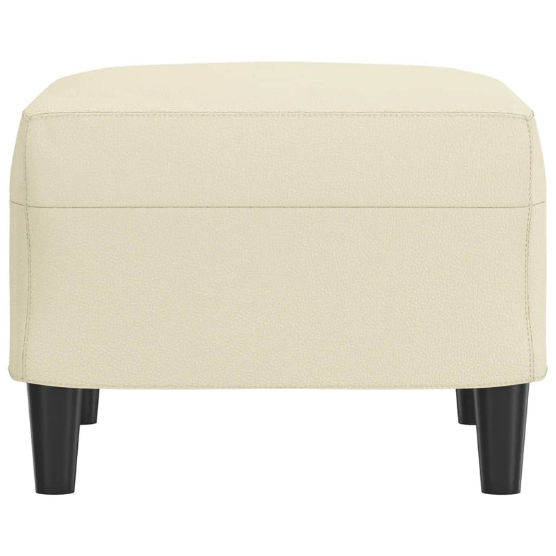 vidaXL krémszínű műbőr lábzsámoly 60 x 50 x 41 cm