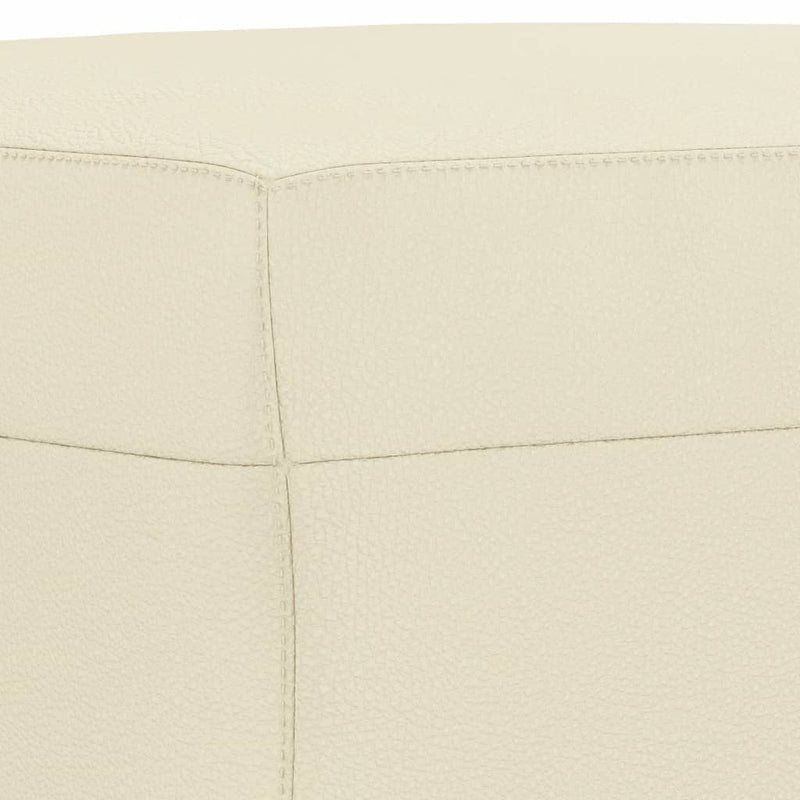 vidaXL krémszínű műbőr lábzsámoly 60 x 50 x 41 cm