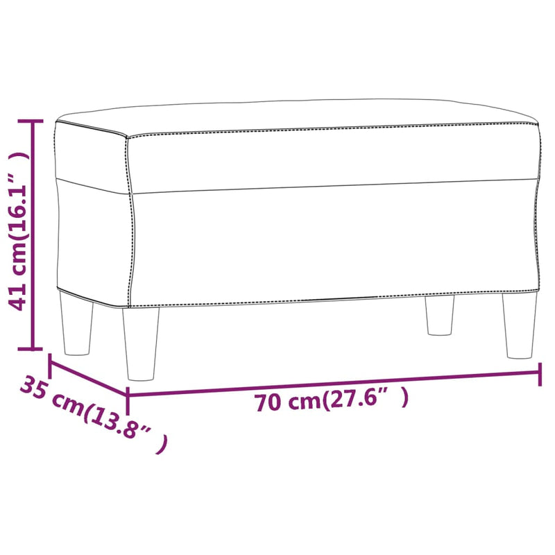 vidaXL barna műbőr pad 70 x 35 x 41 cm