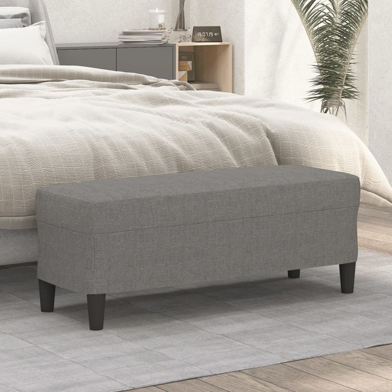 vidaXL sötétszürke szövet pad 100x35x41 cm
