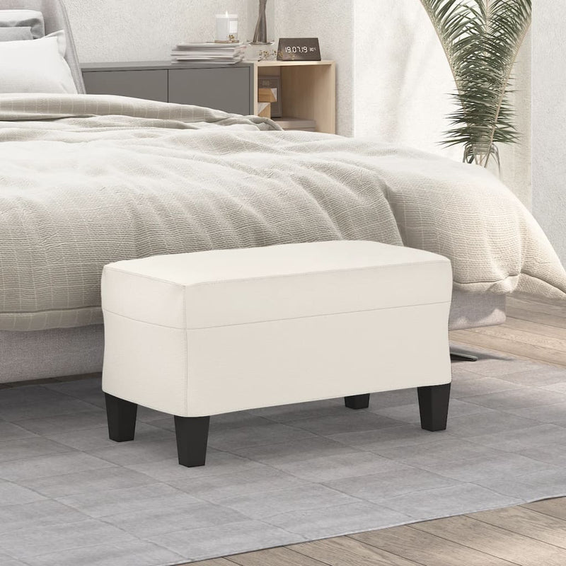 vidaXL krémszínű műbőr pad 70 x 35 x 41 cm