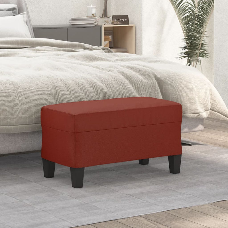 vidaXL bordó műbőr pad 70 x 35 x 41 cm