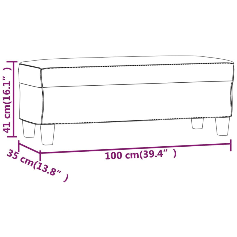 vidaXL sötétszürke szövet pad 100x35x41 cm