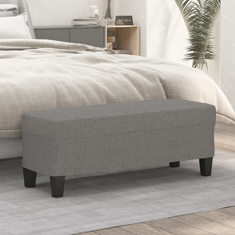 vidaXL sötétszürke szövet pad 100x35x41 cm