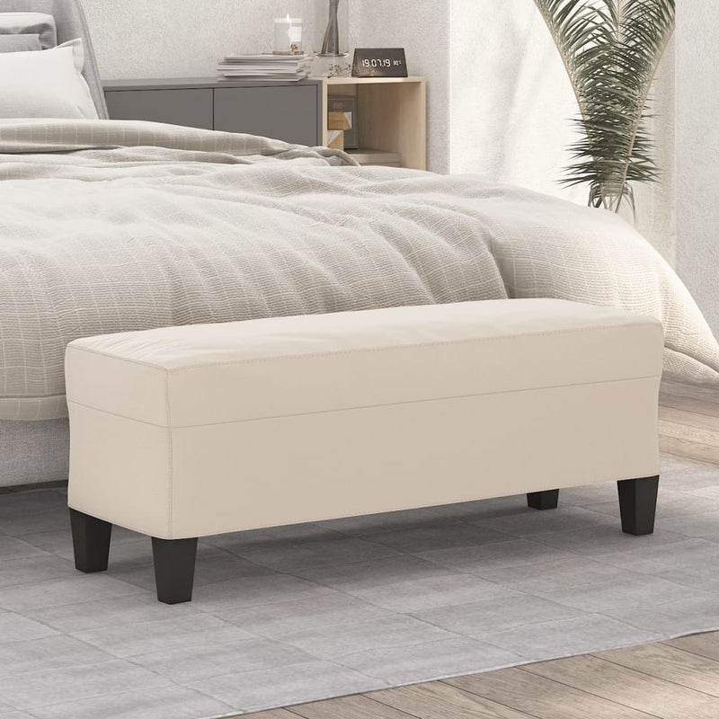 vidaXL krémszínű mikroszálas szövet pad 100 x 35 x 41 cm