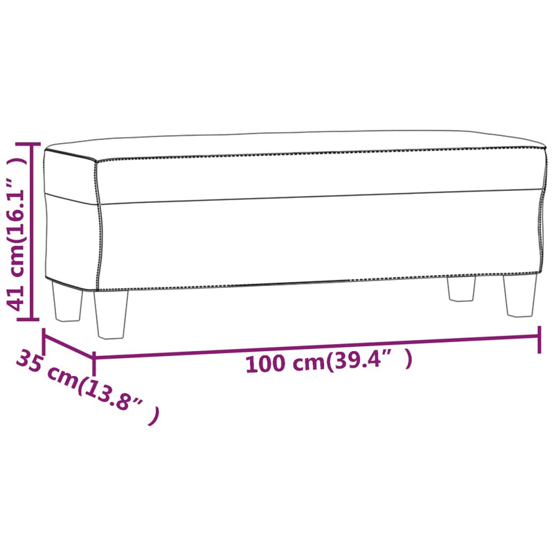 vidaXL bézs mikroszálas szövet pad 100x35x41 cm