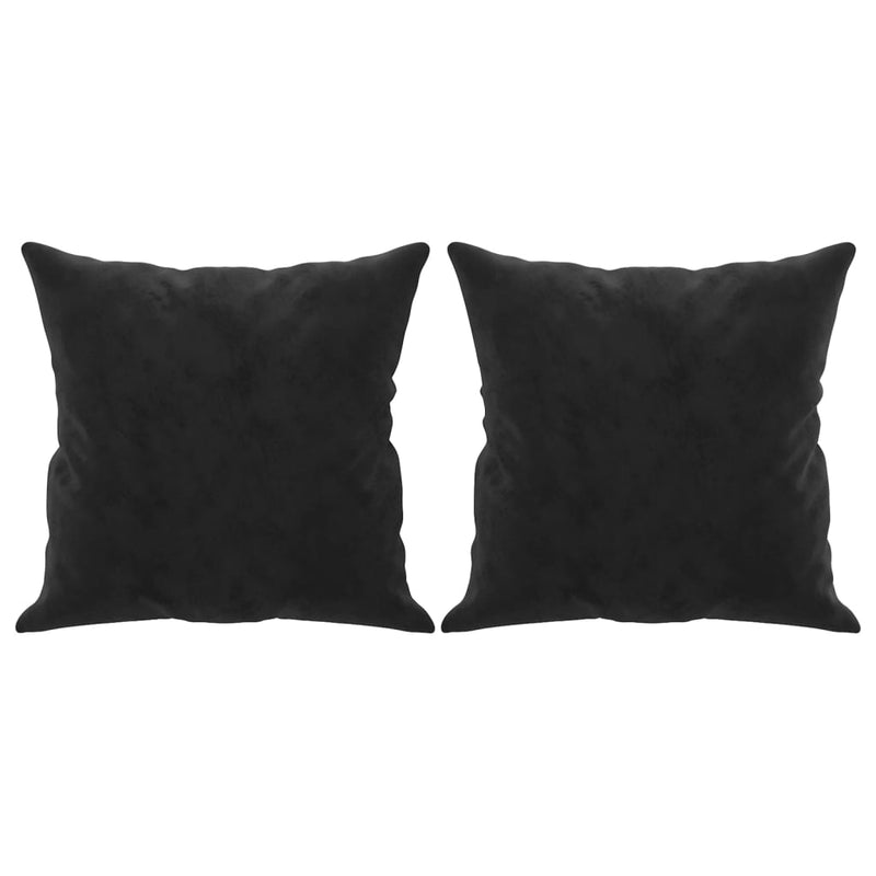 vidaXL 2 db fekete bársony díszpárna 40 x 40 cm