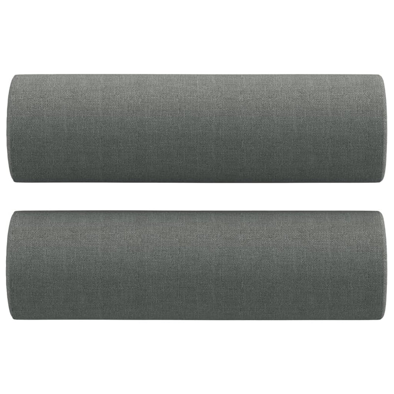 vidaXL 2 db sötétszürke szövet díszpárna Ø15x50 cm