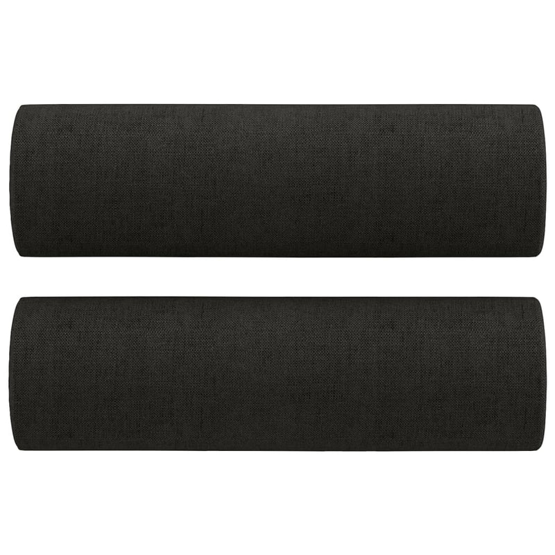 vidaXL 2 db fekete szövet díszpárna Ø15 x 50 cm