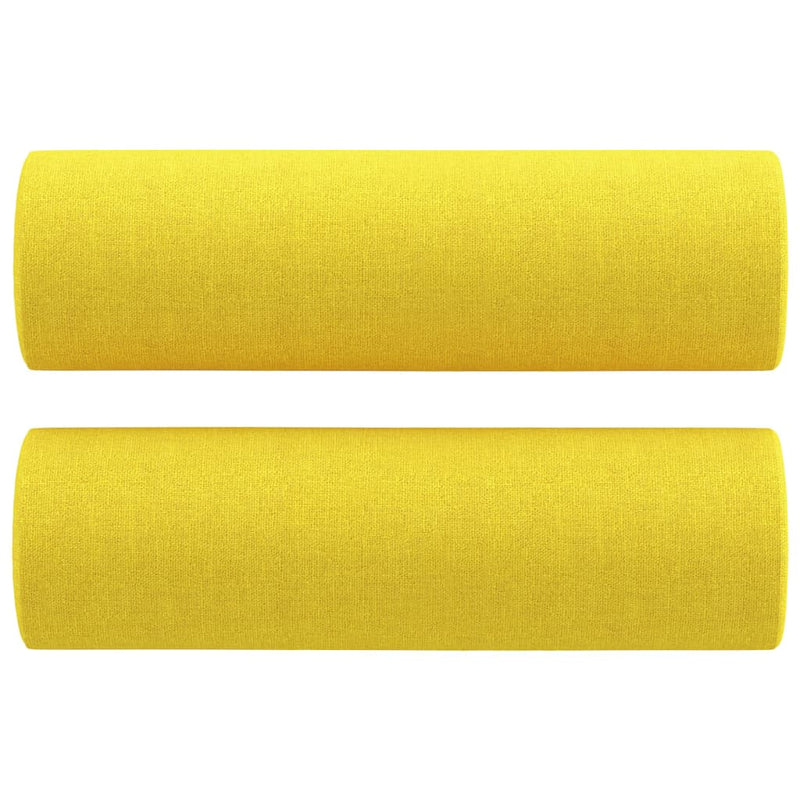 vidaXL 2 db világossárga szövet díszpárna Ø15x50 cm