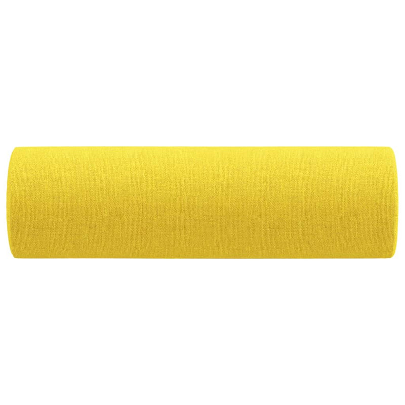 vidaXL 2 db világossárga szövet díszpárna Ø15x50 cm