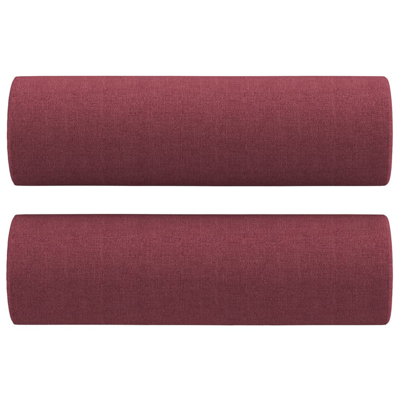 vidaXL 2 db bordó szövet díszpárna Ø15x50 cm