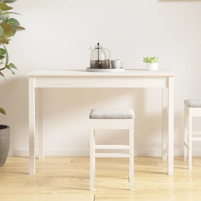 vidaXL fehér tömör fenyőfa ebédlőasztal 110 x 55 x 75 cm