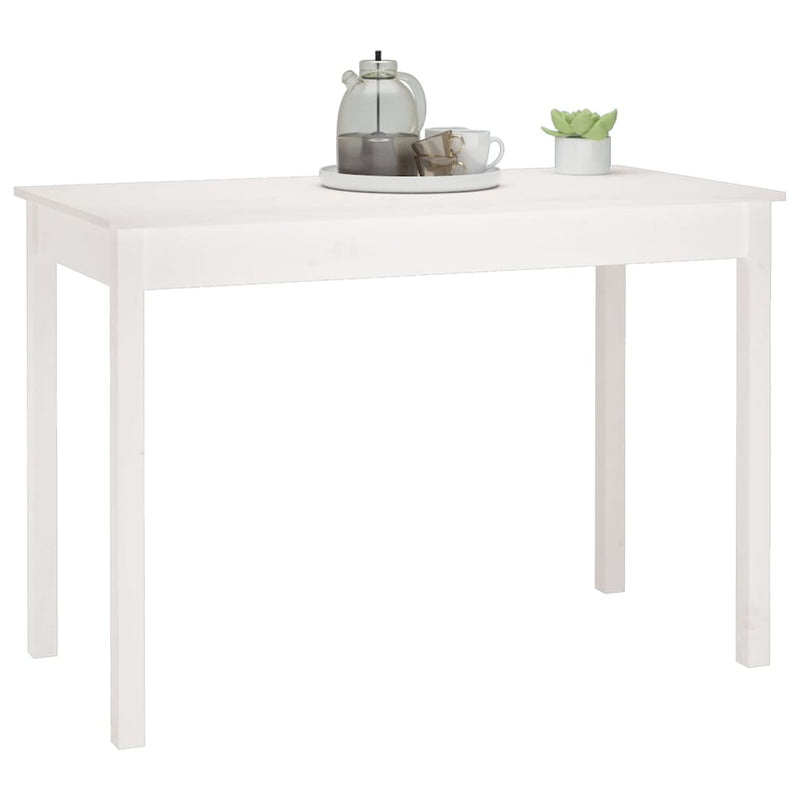 vidaXL fehér tömör fenyőfa ebédlőasztal 110 x 55 x 75 cm