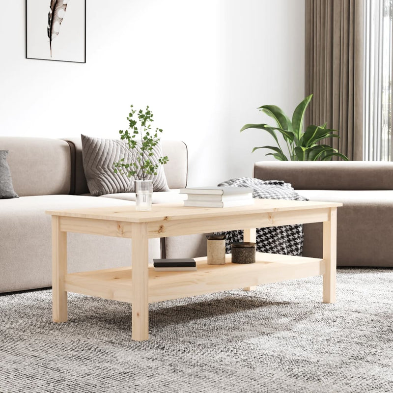 vidaXL tömör fenyőfa dohányzóasztal 110 x 50 x 40 cm