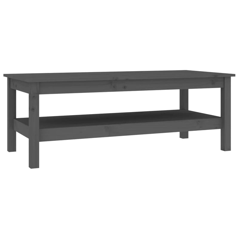 vidaXL szürke tömör fenyőfa dohányzóasztal 110 x 50 x 40 cm