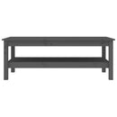 vidaXL szürke tömör fenyőfa dohányzóasztal 110 x 50 x 40 cm