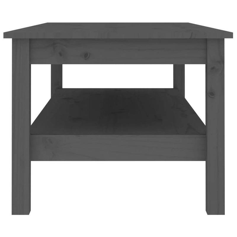 vidaXL szürke tömör fenyőfa dohányzóasztal 110 x 50 x 40 cm