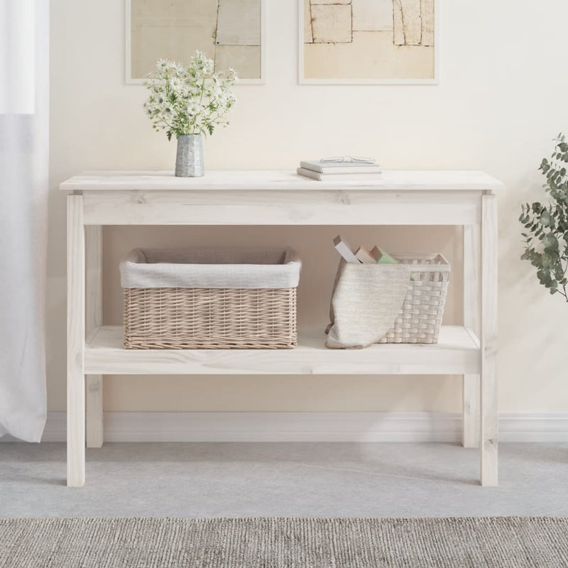 vidaXL fehér tömör fenyőfa tálalóasztal 110 x 40 x 75 cm