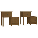vidaXL 2 db mézbarna tömör fenyőfa éjjeliszekrény 79,5 x 38 x 65,5 cm