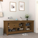 vidaXL mézbarna tömör fenyőfa cipősszekrény 110 x 38 x 45,5 cm