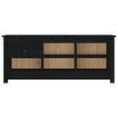 vidaXL fekete tömör fenyőfa cipősszekrény 110 x 38 x 45,5 cm