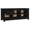 vidaXL fekete tömör fenyőfa cipősszekrény 110 x 38 x 45,5 cm