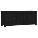 vidaXL fekete tömör fenyőfa cipősszekrény 110 x 38 x 45,5 cm