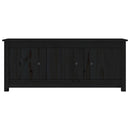 vidaXL fekete tömör fenyőfa cipősszekrény 110 x 38 x 45,5 cm