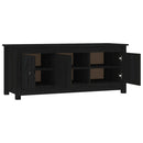 vidaXL fekete tömör fenyőfa cipősszekrény 110 x 38 x 45,5 cm