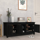 vidaXL fekete tömör fenyőfa cipősszekrény 110 x 38 x 45,5 cm