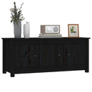 vidaXL fekete tömör fenyőfa cipősszekrény 110 x 38 x 45,5 cm