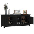vidaXL fekete tömör fenyőfa cipősszekrény 110 x 38 x 45,5 cm