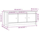 vidaXL fekete tömör fenyőfa cipősszekrény 110 x 38 x 45,5 cm