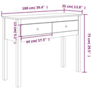 vidaXL tömör fenyőfa tálalóasztal 100 x 35 x 75 cm