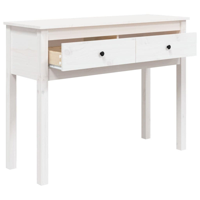 vidaXL fehér tömör fenyőfa tálalóasztal 100 x 35 x 75 cm