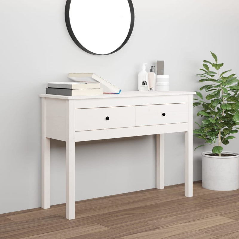 vidaXL fehér tömör fenyőfa tálalóasztal 100 x 35 x 75 cm