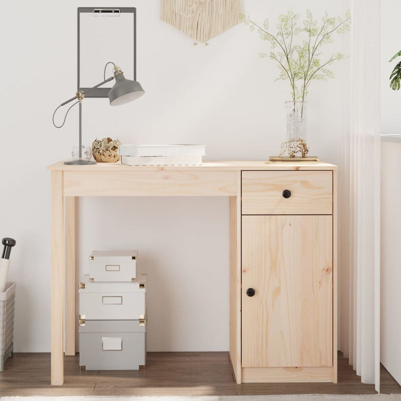 vidaXL tömör fenyőfa íróasztal 100 x 50 x 75 cm