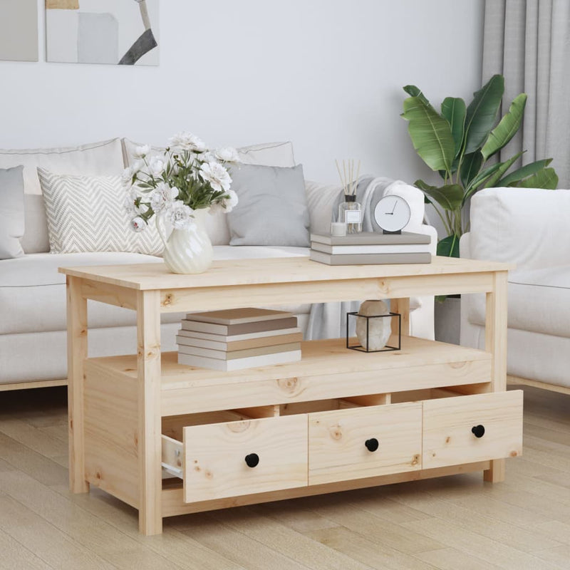 vidaXL tömör fenyőfa dohányzóasztal 102 x 49 x 55 cm