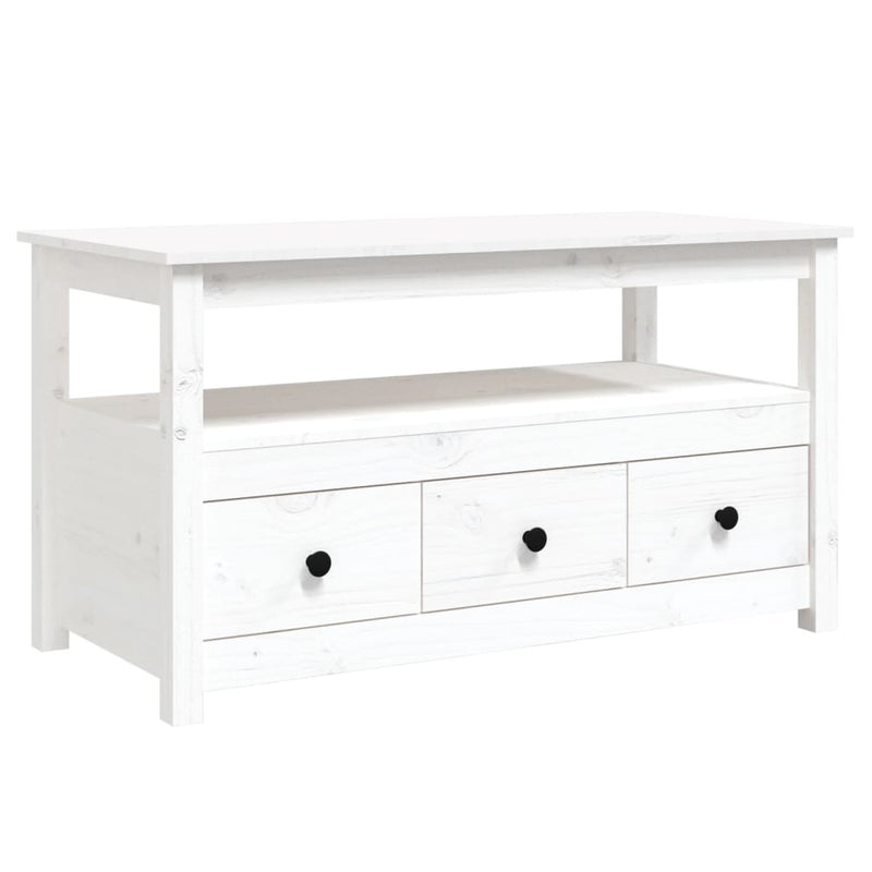 vidaXL fehér tömör fenyőfa dohányzóasztal 102 x 49 x 55 cm