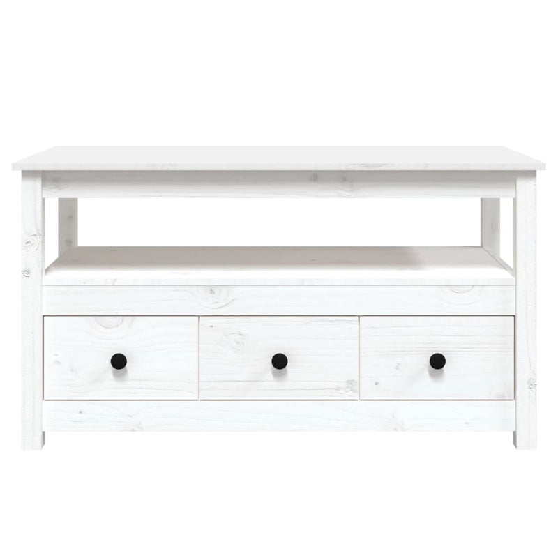 vidaXL fehér tömör fenyőfa dohányzóasztal 102 x 49 x 55 cm