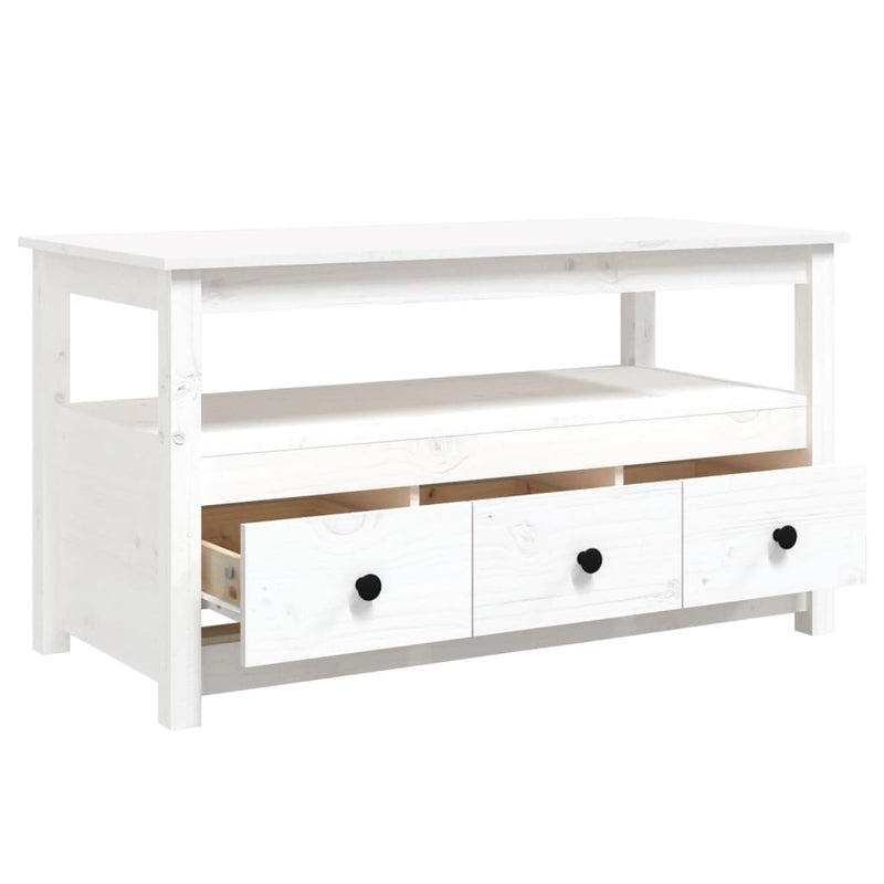 vidaXL fehér tömör fenyőfa dohányzóasztal 102 x 49 x 55 cm