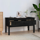 vidaXL fekete tömör fenyőfa dohányzóasztal 102 x 49 x 55 cm