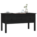 vidaXL fekete tömör fenyőfa dohányzóasztal 102 x 49 x 55 cm