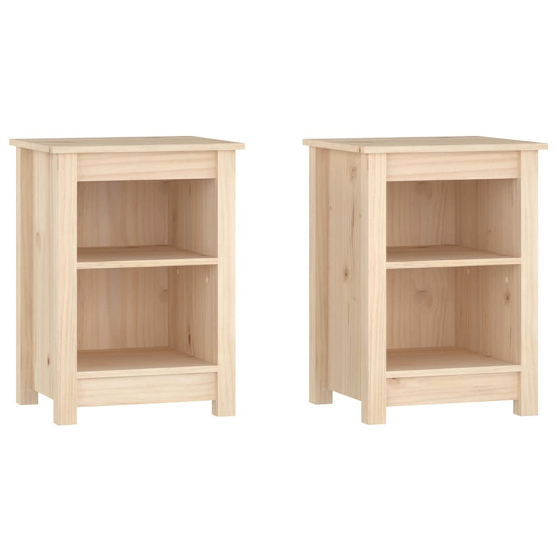 vidaXL 2 db tömör fenyőfa éjjeliszekrény 40 x 35 x 55 cm